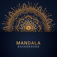 luxury mandala golden with a black background elegant design vector