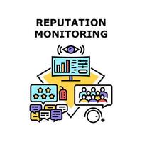Reputation Monitoring Vector Concept Color Illustration