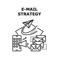 Ilustración de color de concepto de vector de estrategia de correo electrónico