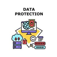 ilustración de color de concepto de vector de protección de datos