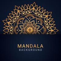 luxury mandala golden with a black background elegant design vector