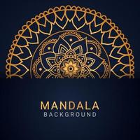 luxury mandala golden with a black background elegant design vector