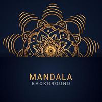 luxury mandala golden with a black background elegant design vector