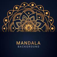 luxury mandala golden with a black background elegant design vector