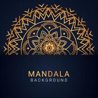 luxury mandala golden with a black background elegant design vector