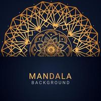 luxury mandala golden with a black background elegant design vector