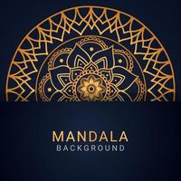 luxury mandala golden with a black background elegant design vector