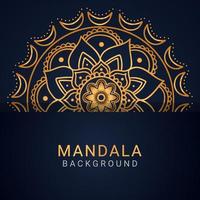 luxury mandala golden with a black background elegant design vector