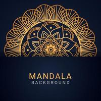 luxury mandala golden with a black background elegant design vector