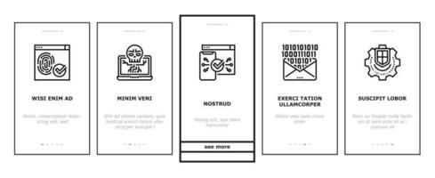 conjunto de iconos de incorporación de seguridad de internet vector