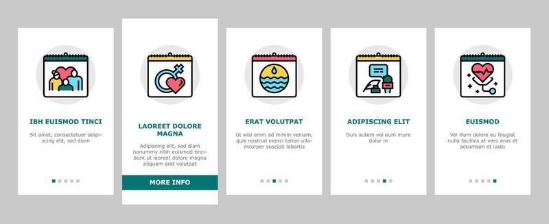 World Holidays Event Onboarding Icons Set Vector