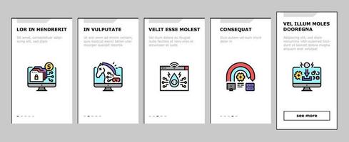 Cyber Crime Internet Business Onboarding Icons Set Vector