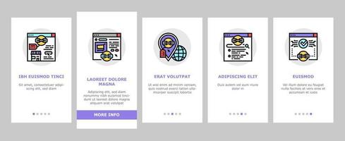 Link Building And Optimization Onboarding Icons Set Vector