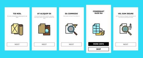 Paper List For Printing Poster Onboarding Icons Set Vector