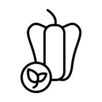 Eco-friendly pepper vector icon. Isolated contour symbol illustration