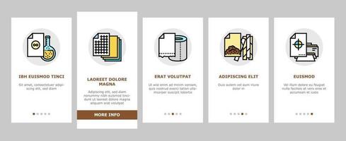 Paper List For Printing Poster Onboarding Icons Set Vector
