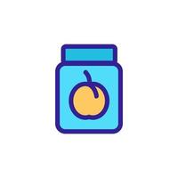 Peach icon vector. Isolated contour symbol illustration vector