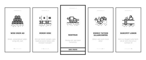 conjunto de iconos de incorporación de construcción de tuberías vector