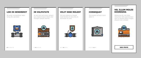 Pipeline Construction Onboarding Icons Set Vector