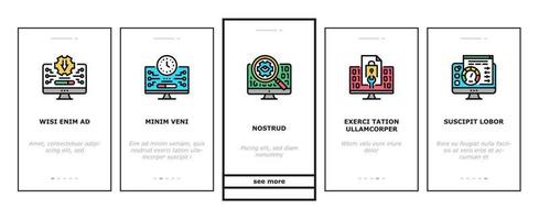 Software Program Development Onboarding Icons Set Vector