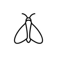 Moth icon vector. Isolated contour symbol illustration vector