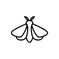 Moth icon vector. Isolated contour symbol illustration vector