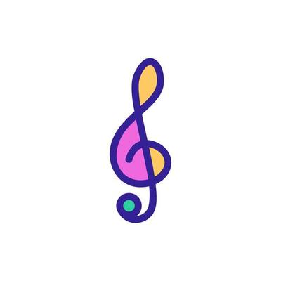 Violin key icon vector. Isolated contour symbol illustration