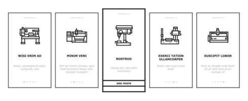 Metal Working Machine Onboarding Icons Set Vector