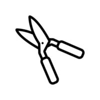 classic-style garden shears icon vector outline illustration