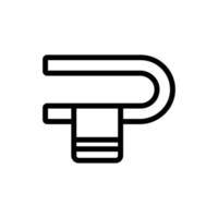 u-shaped towel rail or bracket icon vector outline illustration