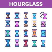 Hourglass Color Elements Icons Set Vector