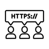 https protocol vector vector. Isolated contour symbol illustration