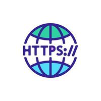 https protocol vector vector. Isolated contour symbol illustration