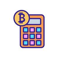 counting bitcoin icon vector. Isolated contour symbol illustration vector
