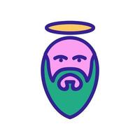 saint with halo icon vector outline illustration