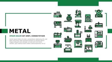 Metal Working Machine Landing Header Vector