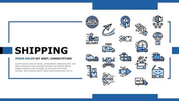 Free Shipping Service Landing Header Vector