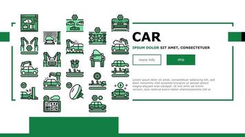 Car Factory Production Landing Header Vector