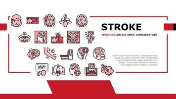 Stroke Health Problem Landing Header Vector