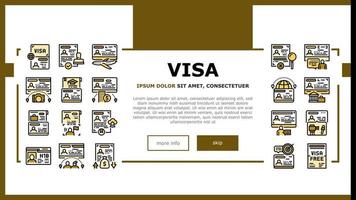 Visa For Traveling Landing Header Vector