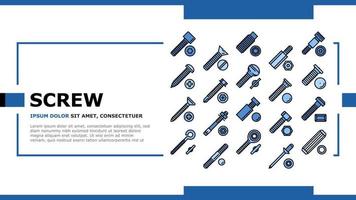 Screw And Bolt Building Accessory Landing Header Vector