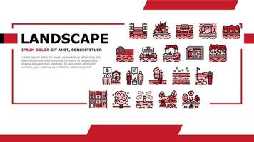 Landscape Design And Accessories Landing Header Vector