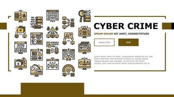 Cyber Crime Internet Business Landing Header Vector