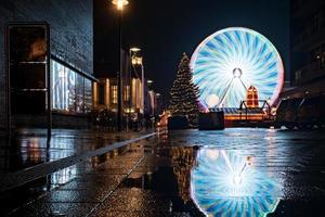 Bremerhaven, Germany - November 27, 2022, Christmas market, in the evening. photo