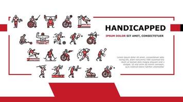 Handicapped Athlete Sport Game Landing Header Vector