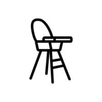 chair for feeding with table-top and with round back side view icon vector outline illustration