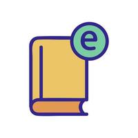 e-book icon vector outline illustration