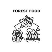 concepto de vector de comida forestal ilustración negra