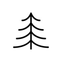 vector de icono de árbol de Navidad de hoja perenne. ilustración de símbolo de contorno aislado