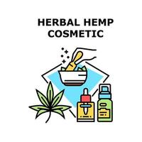 Herbal Hemp Cosmetic Vector Concept Illustration